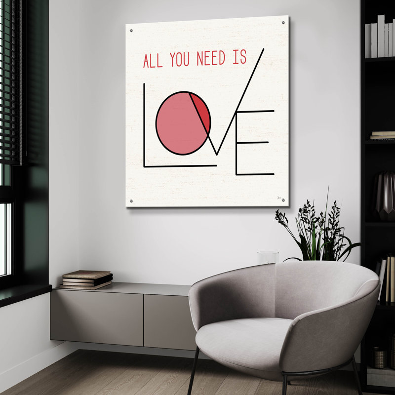 «Love Letters I» par Jess Aiken, art mural en verre acrylique, H 36 po x l 36 po x P 0,2 po