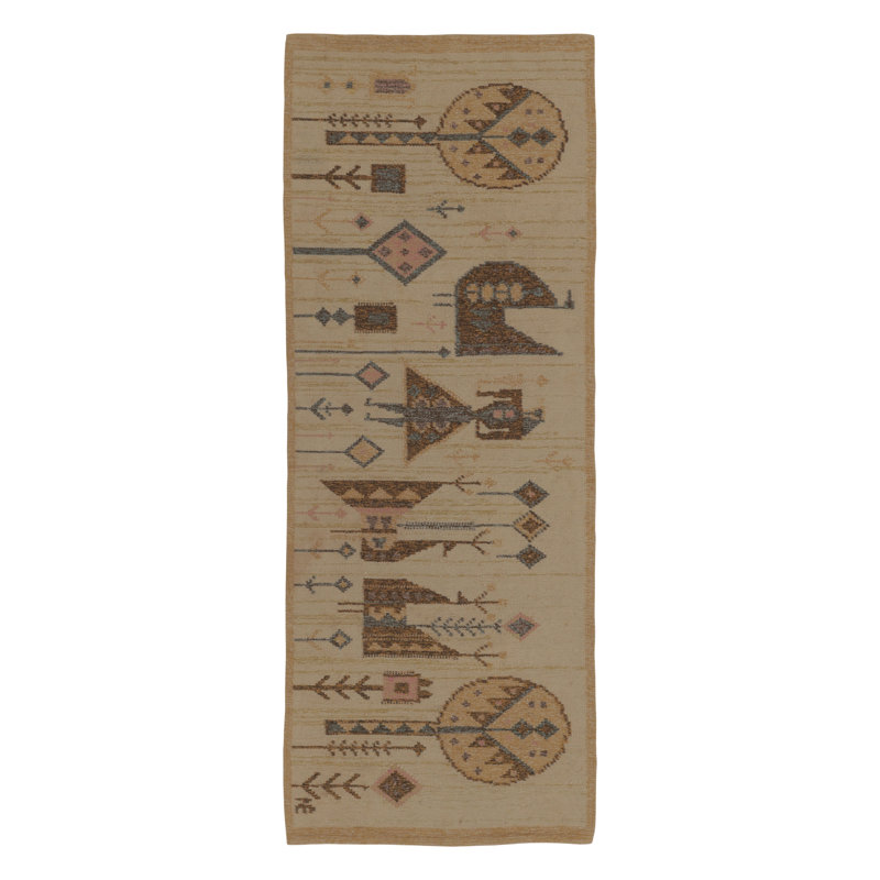 Scandinavian One-of-a-Kind 2'1x6'1 Hand Knotted Area Rug