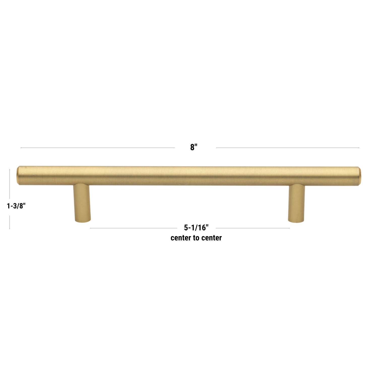Roman 5" Modern Bar Cabinet Pull, Satin Gold