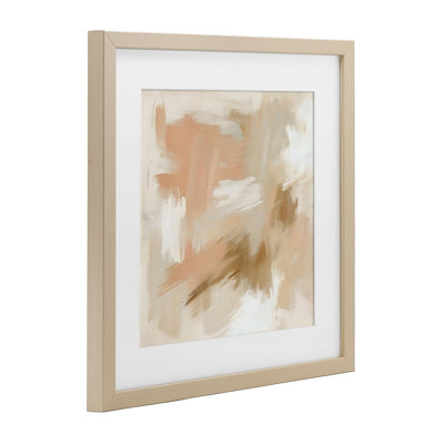 Reproduction sous verre encadrée beige et rose, design by Creative Studio