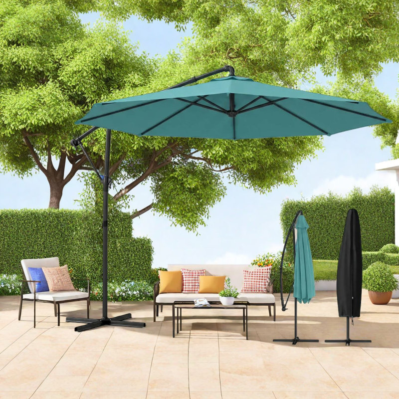 Parasols de patio bleu ciel durables, cadre en acier réglable pour le jardin