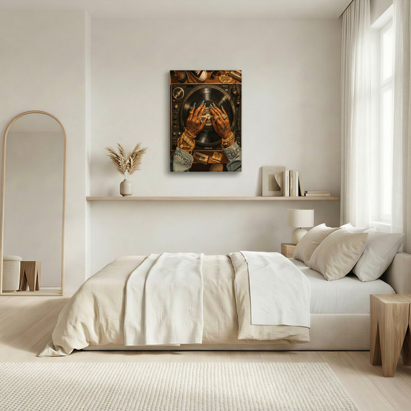 Ensemble de 1 tableau sur toile « Mains de DJ », 18"H x 12"W, Toile tendue