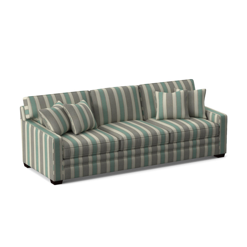 Ellora Upholstered 93'' Sofa, Java Finish, Taupe Plaid; 0126-73