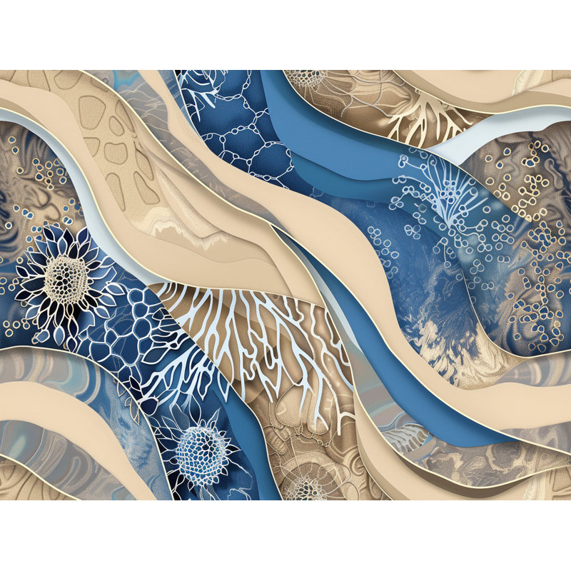Abstract Curves Fluid Machine Printed Throw Blanket, Queen