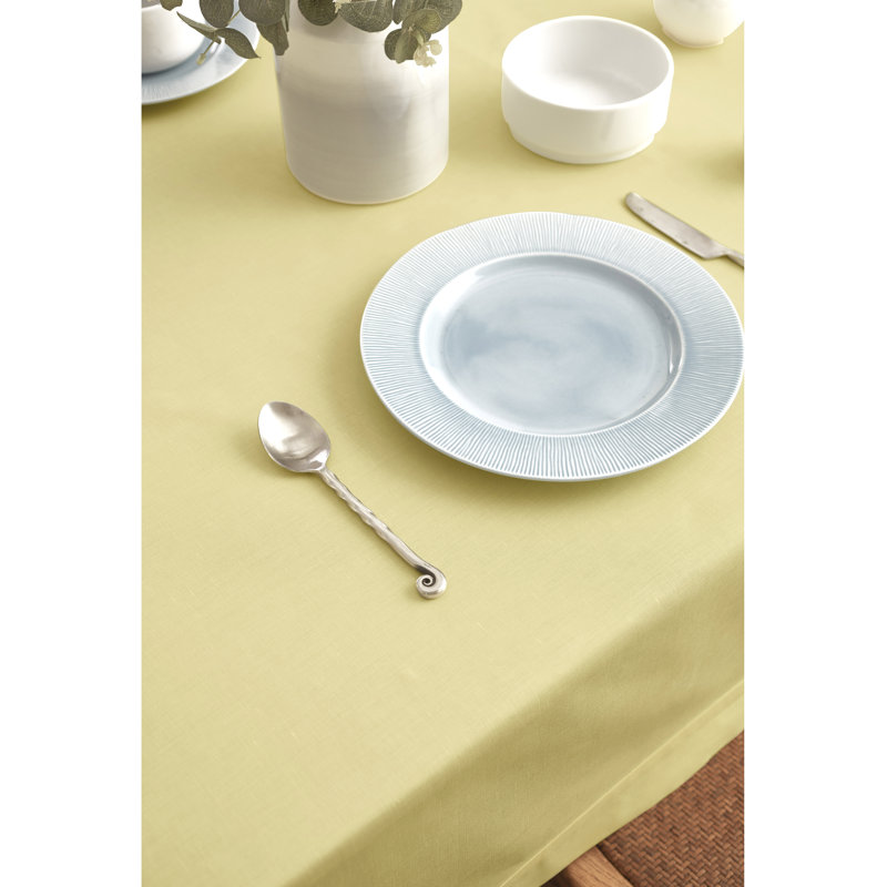 Dru Cotton Linen Plain Tablecloth, 104" x 60", Yellow