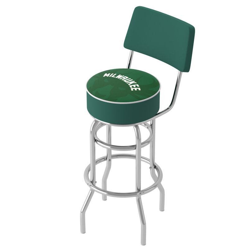 Swivel Upholstered Counter Stool with Metal Frame