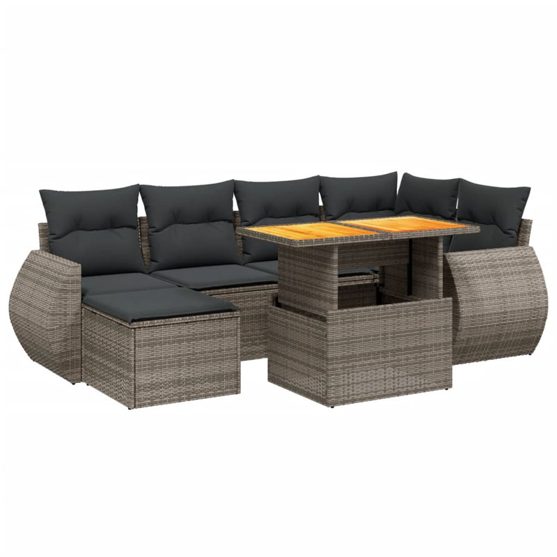 Ensemble de canapé de jardin Vidaxl gris