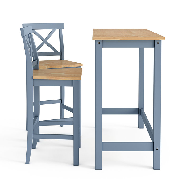 Sedbergh 2 - Person Dining Set, Natural/Blue, Natural, Blue