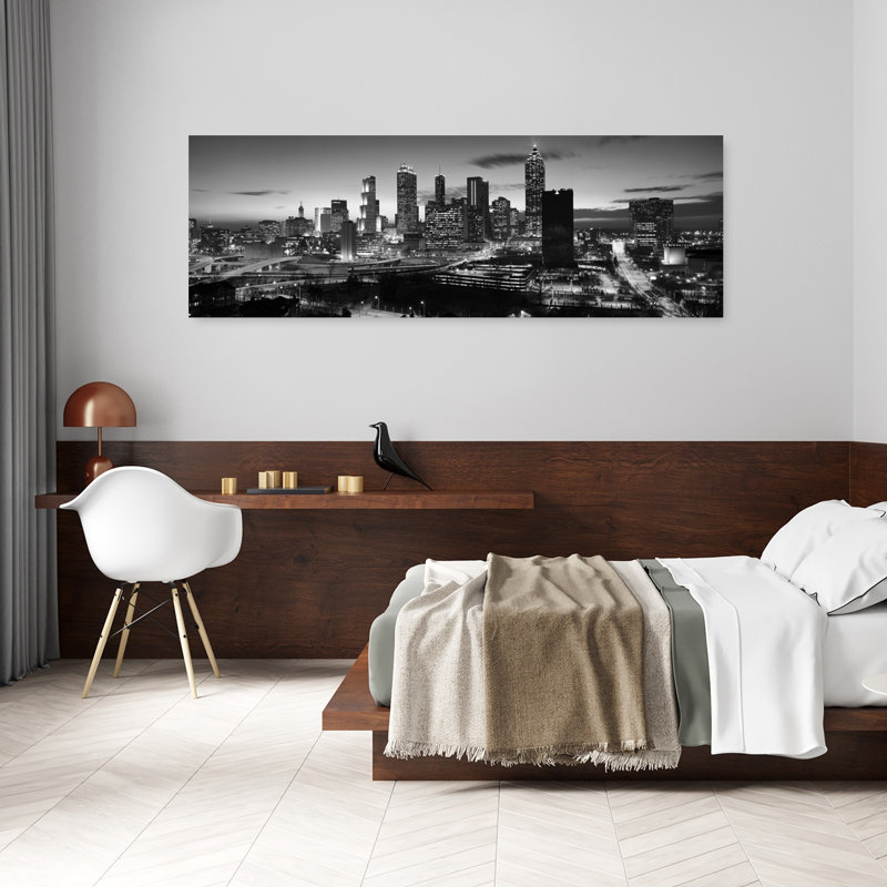 Skyscrapers in a city Atlanta Georgia USA 1 Piece Wrapped Canvas Panoramic Wall Art, 50.8 cm H x 152.4 cm W
