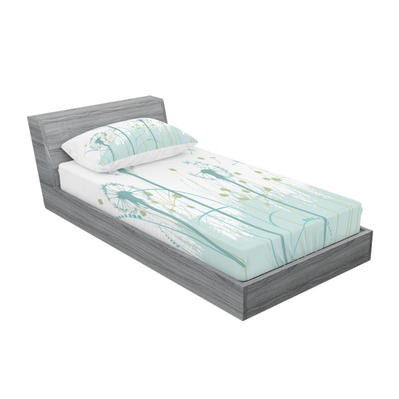 Dandelion Microfiber Floral Sheet Set, Twin XL Sheet Set with Fitted Sheet