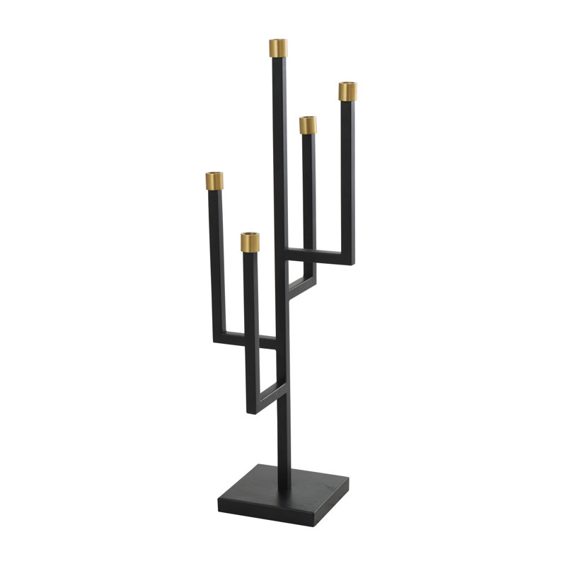 Bougeoir de table en aluminium, H 33,75 po x l 11 po x P 11 po