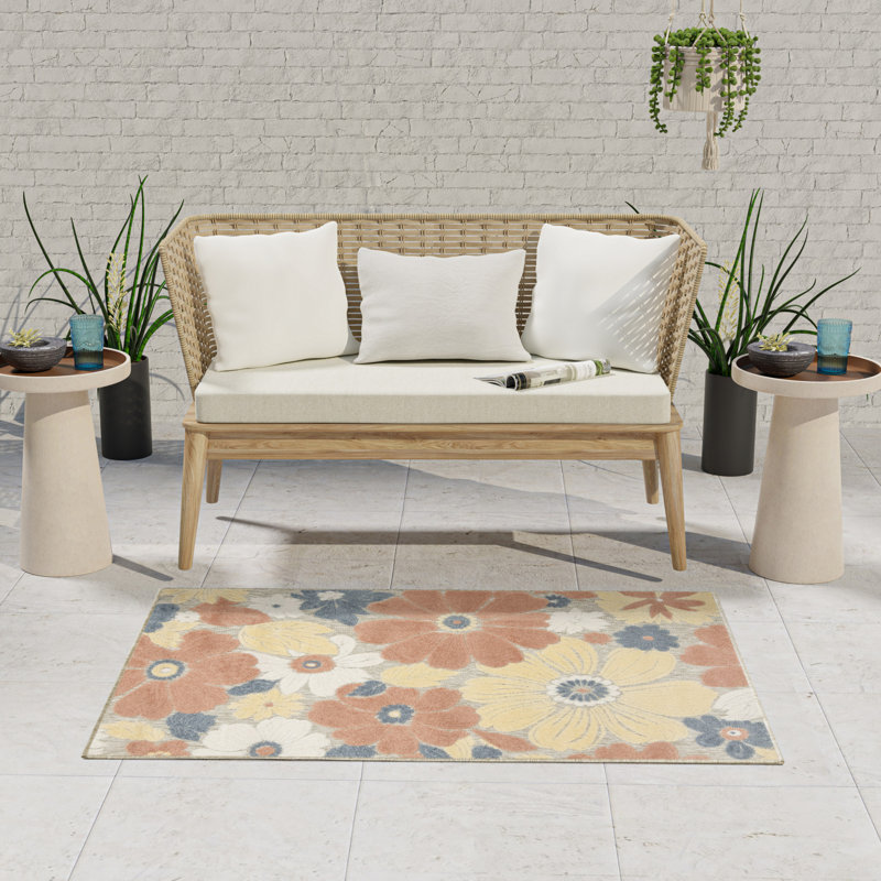 Tapis moderne Nourison Aloha Rose, Rectangle 2 pi 8 po x 4 pi