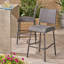 Ensemble de 2 tabourets de bar 29 po en rotin PE sans accoudoirs, gris-996901851