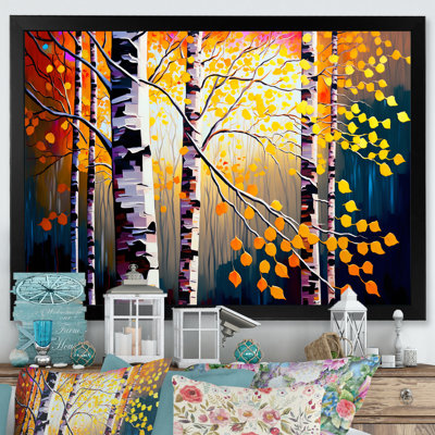 «Autumn Birch Trees Forest I», art mural sur toile