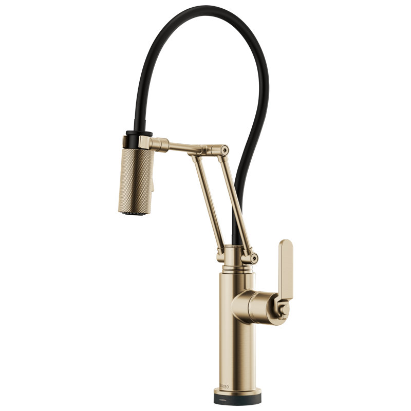 Litze® SmartTouch® Articulating Faucet with Industrial Handle, Luxe Gold