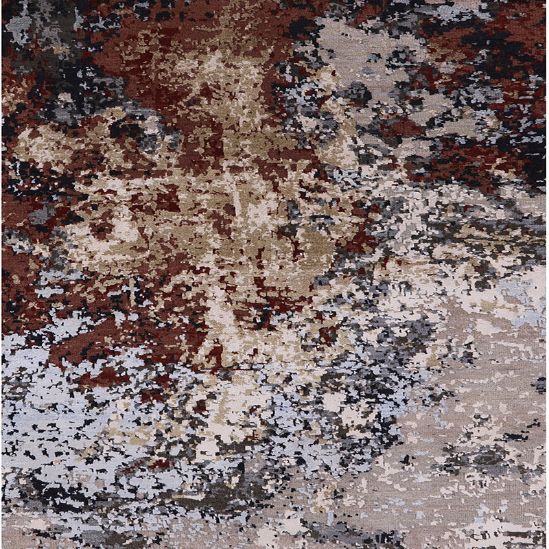 Tapis abstrait brun / beige / bleu Brantleyville, Carré 3 pi