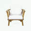 Ensemble de meubles de patio en bois 3 pièces avec table basse ronde