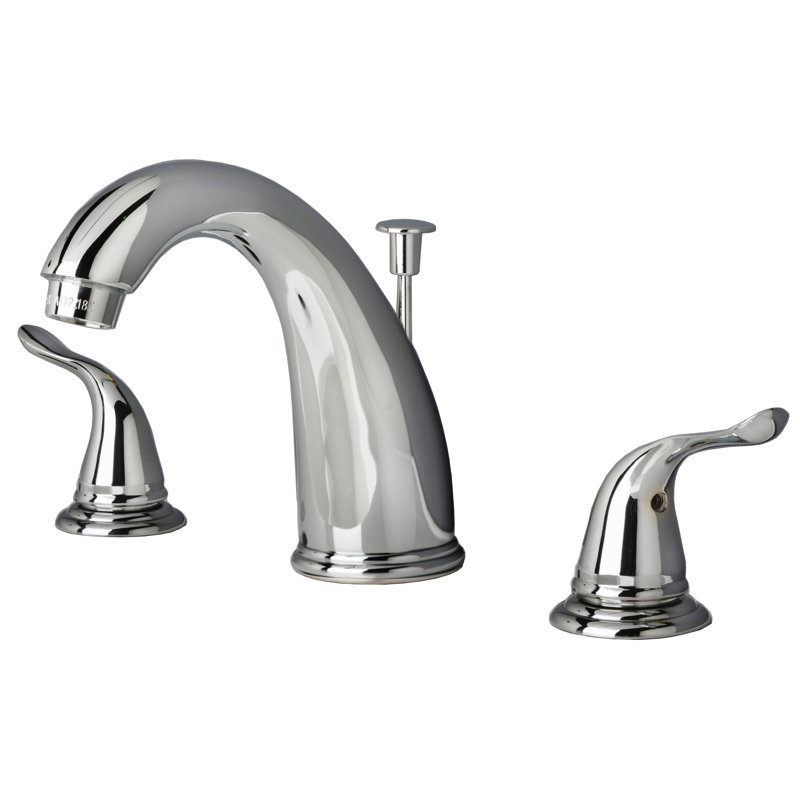 Widespread 2-handle Bathroom Faucet with Drain Assembly, Chrome