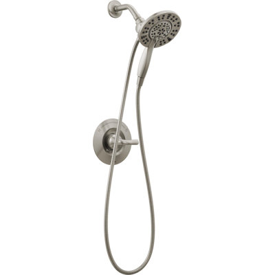 Ensemble de robinet de douche à fonction unique Delta, ensemble de garniture de douche avec double pomme de douche et valve In2ition