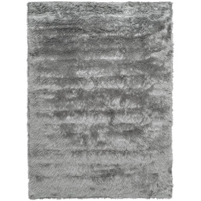 Tapis gris fait à la main Contrella