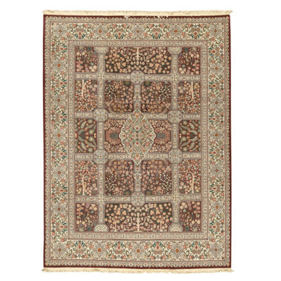 Tapis rectangulaire en laine noué à la main