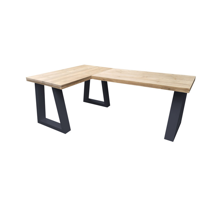 Flippin L-Shaped Writing Desk, Anthracite, 75cm H x 180cm W x 140cm D