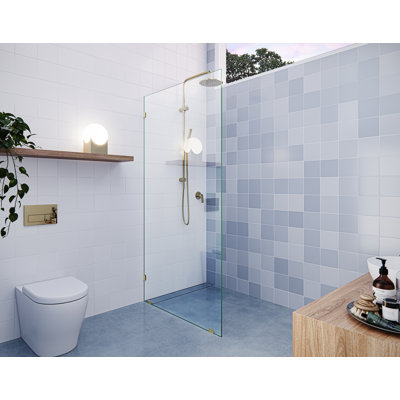 Vela 40 in. x 78 in. Fully Frameless Glass Shower Panel - Single Fixed Panel