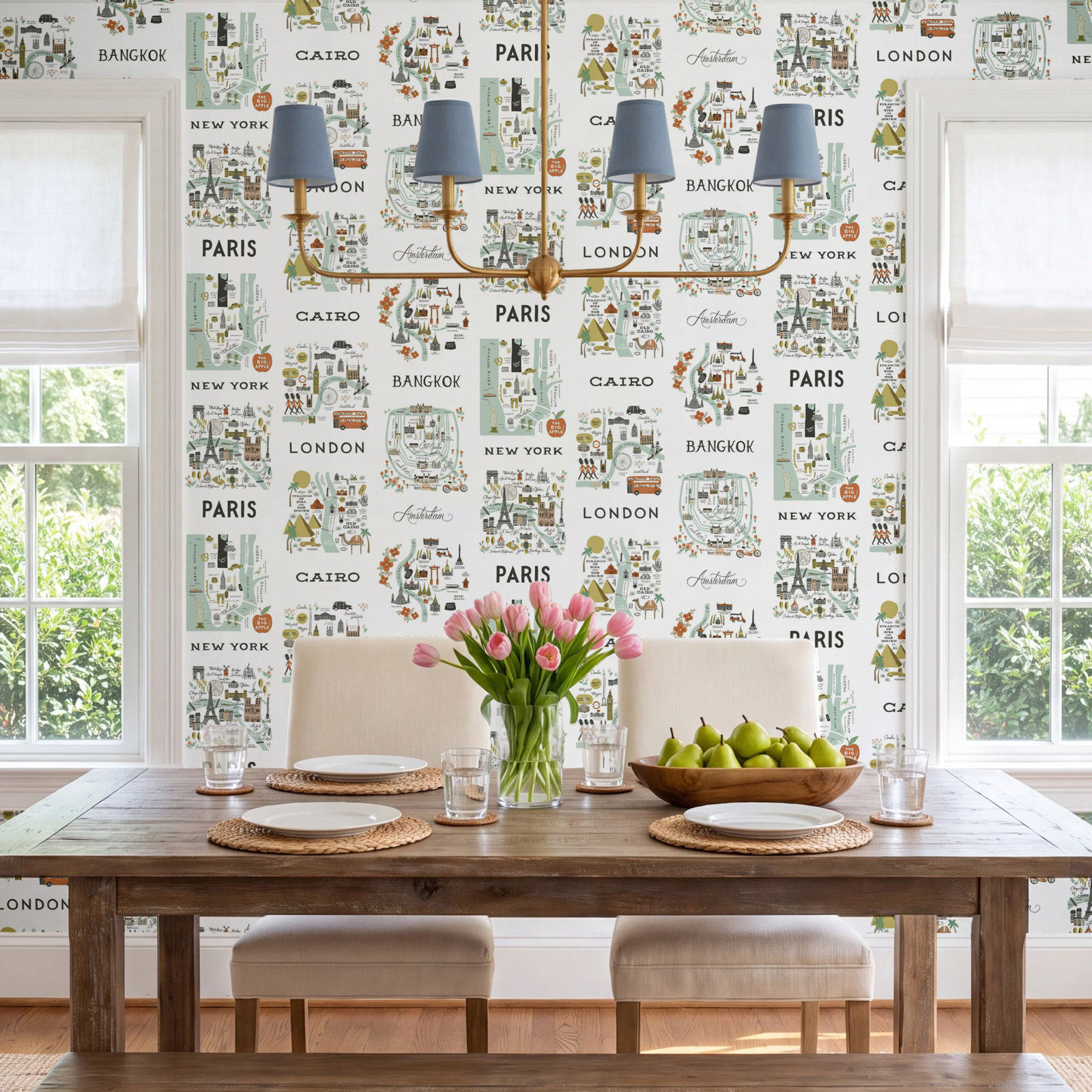 City Maps Self-Adhesive Wallpaper, Mint