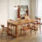 Burlywood Rectangular Solid Wood Dining Table-280977348