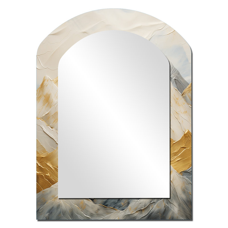 Alpine Mountain Harmony I - grand miroir mural asymétrique Mountain, 34 po x 25 po