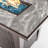 Rattan Fire Pit Table With Ceramic Tile Tabletop, Glass Wind Guard And Rain Cover, Lid
