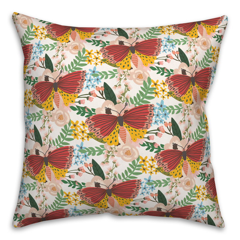 Floral Throw Pillow, 20" x 20"