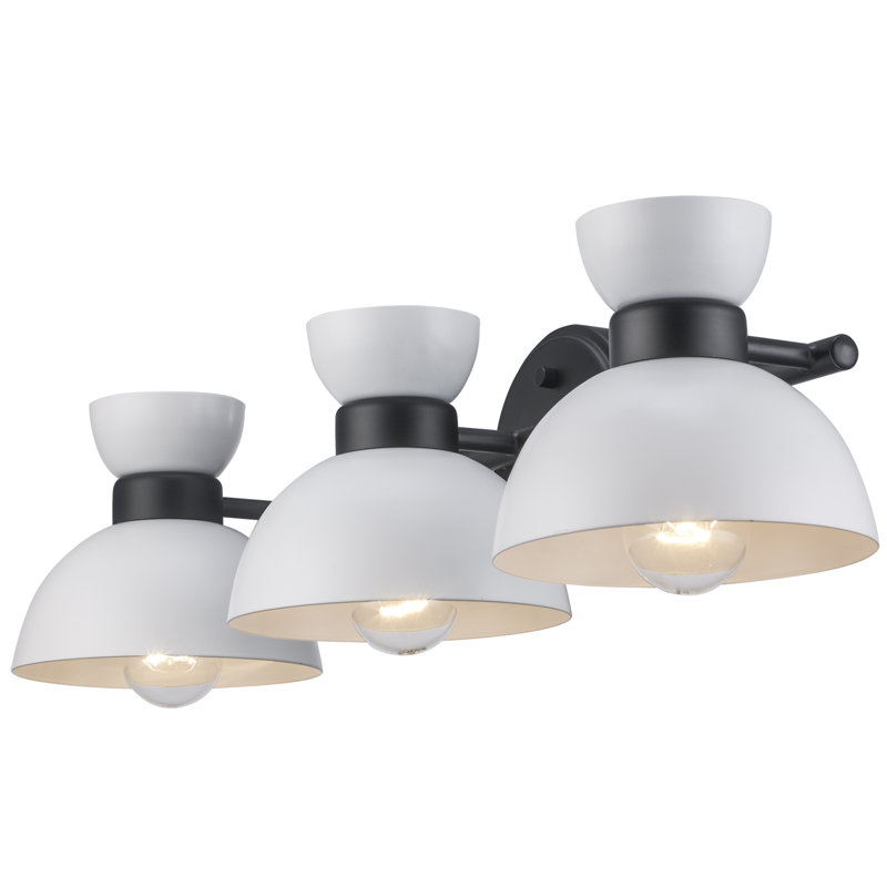 Shantella 25.5" W Iron 3-Light Vanity Light with Reversible Mounting , Black