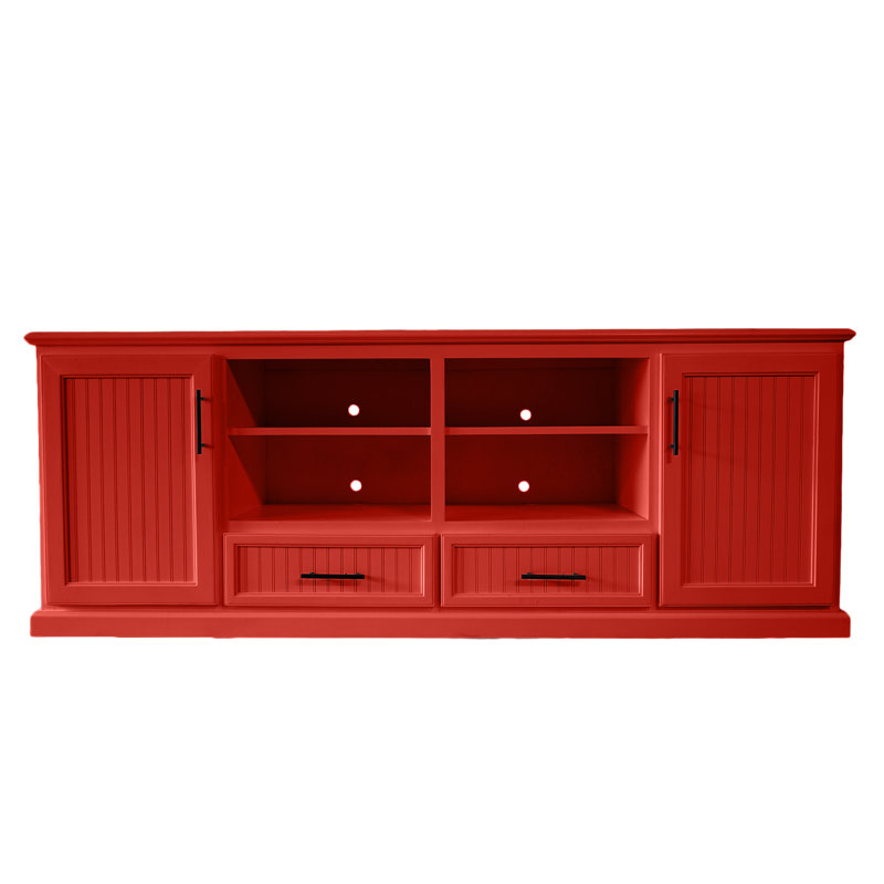 Raynav Unfinished Entertainment Center for TVs up to 88", Persimmon Red, 34'' H X 70'' W X 17'' D
