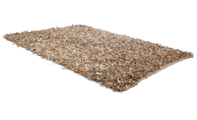 Verdell Solid Colour Leather Hand Woven Area Rug, Rectangle 160 x 230cm