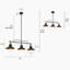 Luminaire suspendu pour îlot de cuisine 3 lumières noir / or Germanton