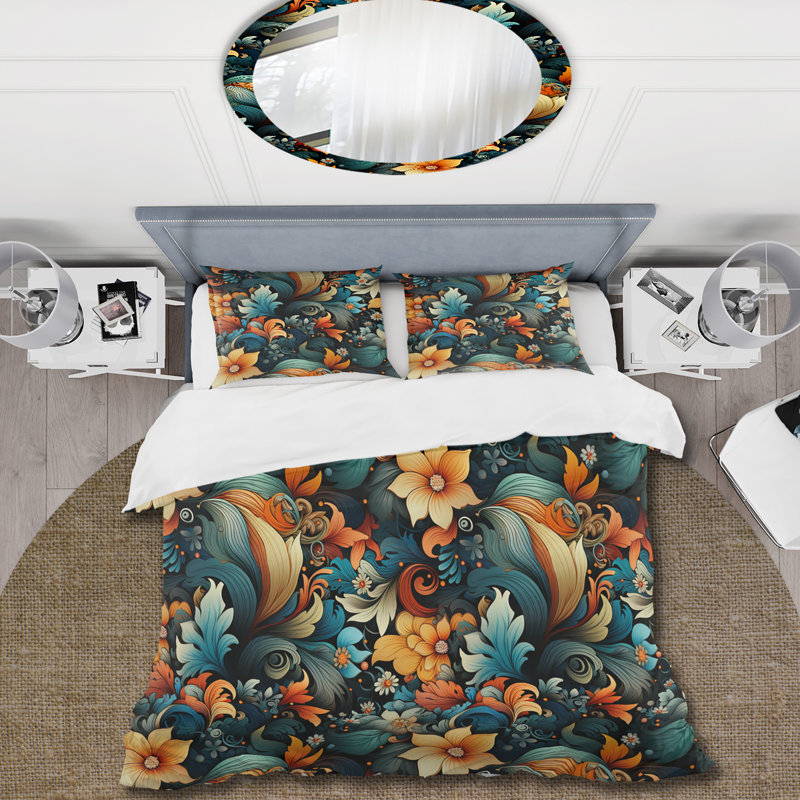 Literie bohémienne à motif cachemire III, Housse de couette pour très grand lit et 2 très