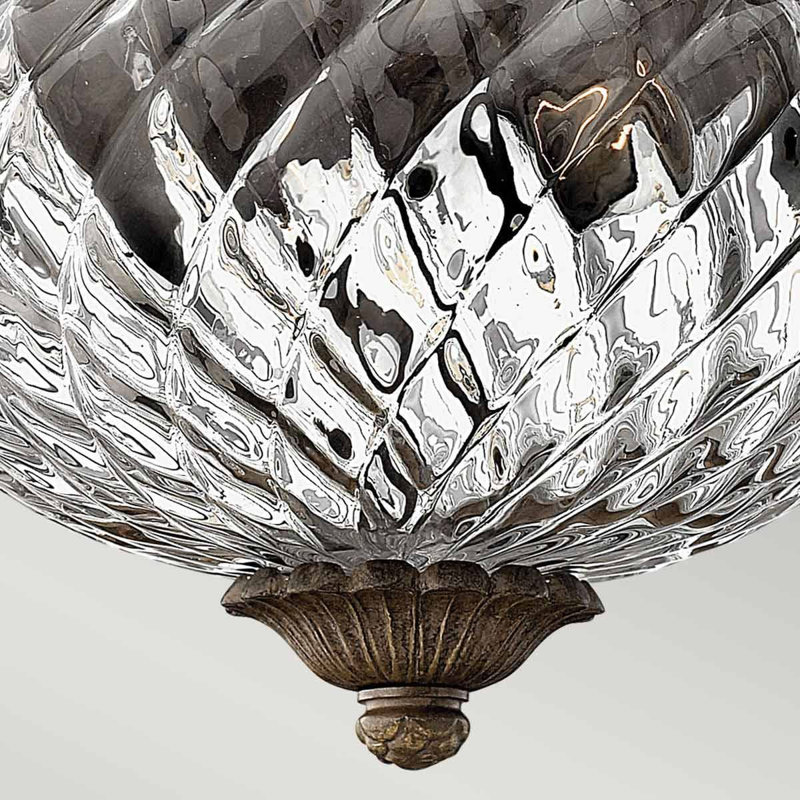 Bellville Glass Flush Mount, 20.3cm H x 30.5cm W, Pearl Bronze