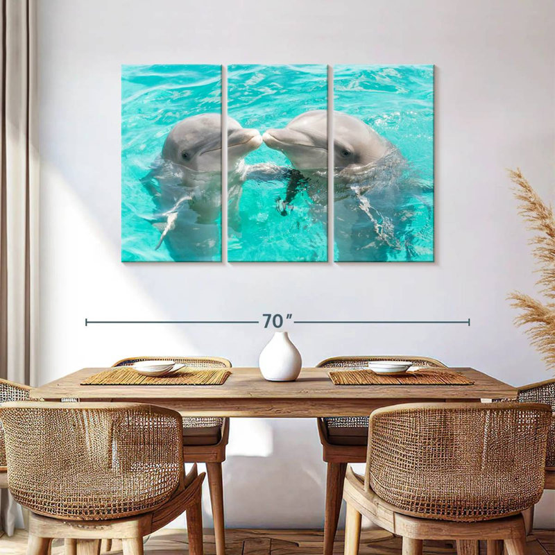 Dauphins Brampt s'embrassant, H 36 po x l 57 po