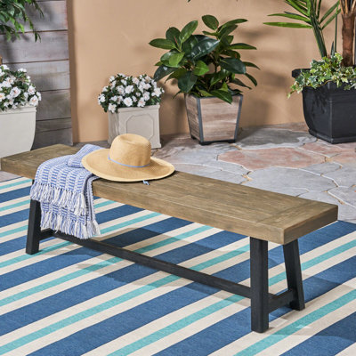 Banc en bois gris Sandblast