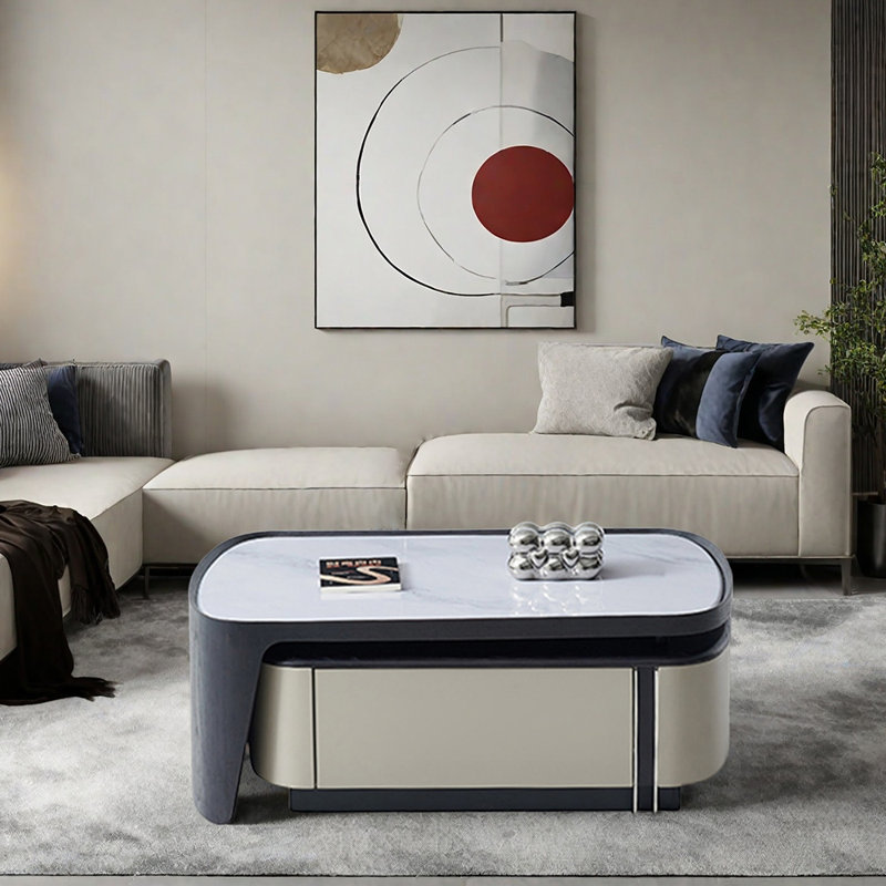 Stretchable microcrystalline stone coffee table