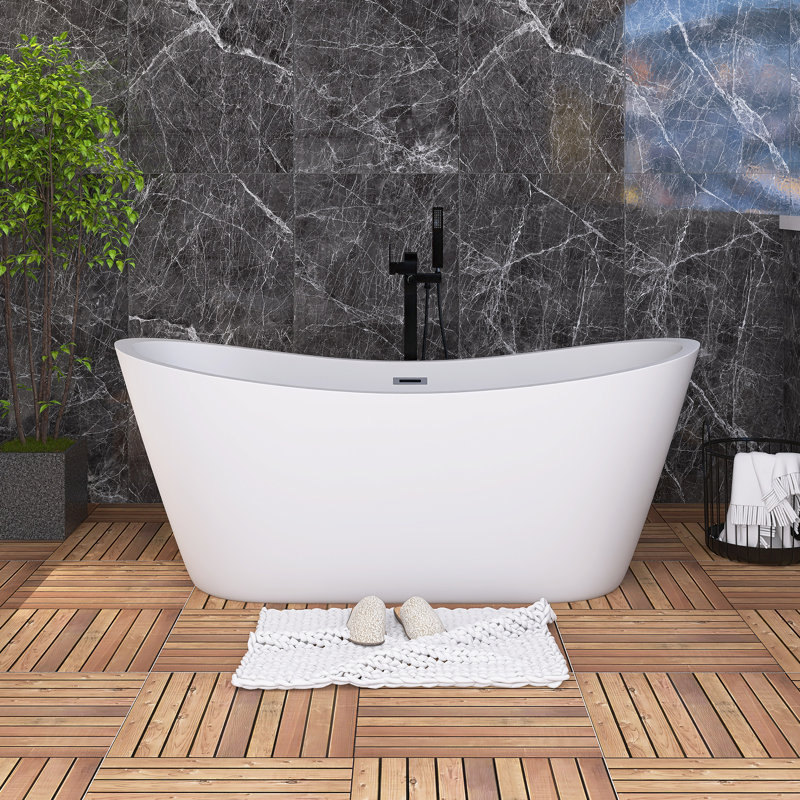 67" Acrylic Freestanding Soaking Bathtub