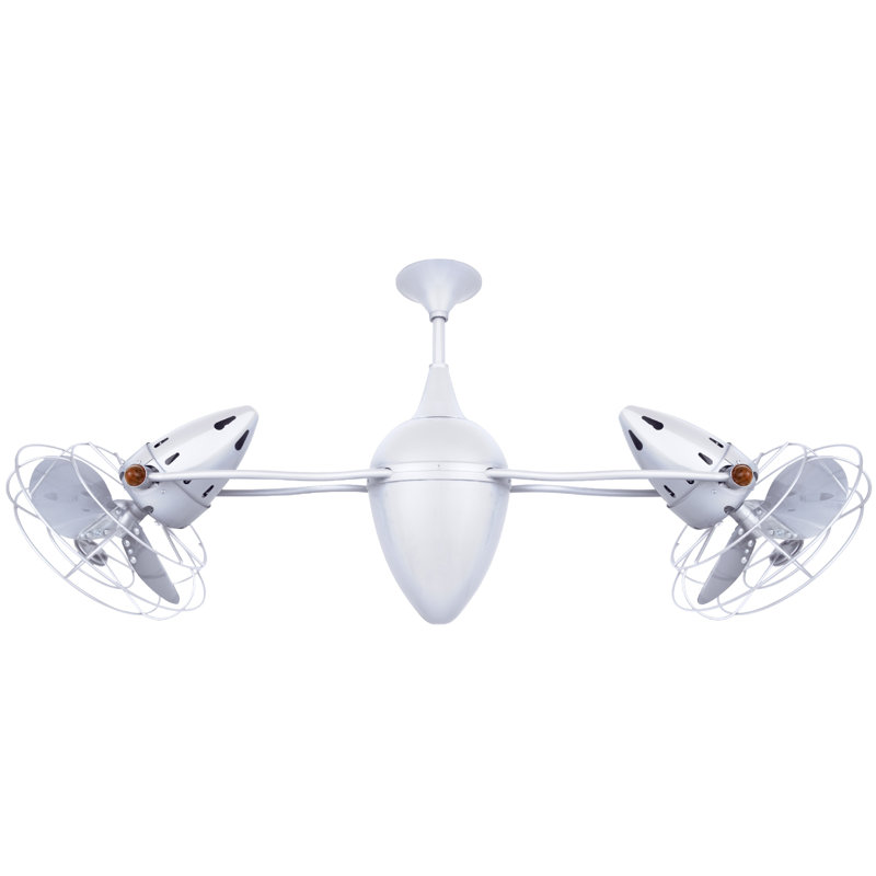 48" Ar Ruthiane 6 Blade Ceiling Fan, White