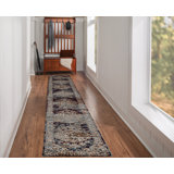 Shelbina Oriental Medallion Blue and Red Soft Low Pile Area Rug
