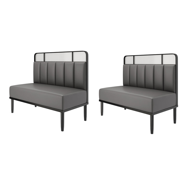 Banc rembourré en similicuir Modern Modern, Gris