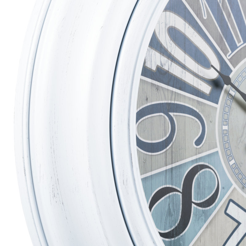 Horloge 22 po à quartz blanc