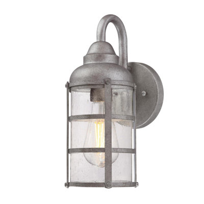 Geyer Galvanized Steel 12.66"" H Outdoor Wall Lantern -  Breakwater Bay, 61A7257C9A4D4A1697B9FB97F0B303A3