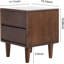 Table de chevet en chêne massif avec 2 tiroirs, table de chevet de style Mid-Century moderne, table de bout de style campagnard pour la chambre à coucher, assemblage facile-108812869