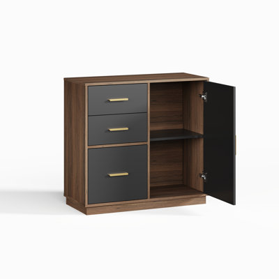 31.4"W 3-Drawer File Cabinet With Door, Adjustable Shelf And Anti-Tip Kit Included For Home Office