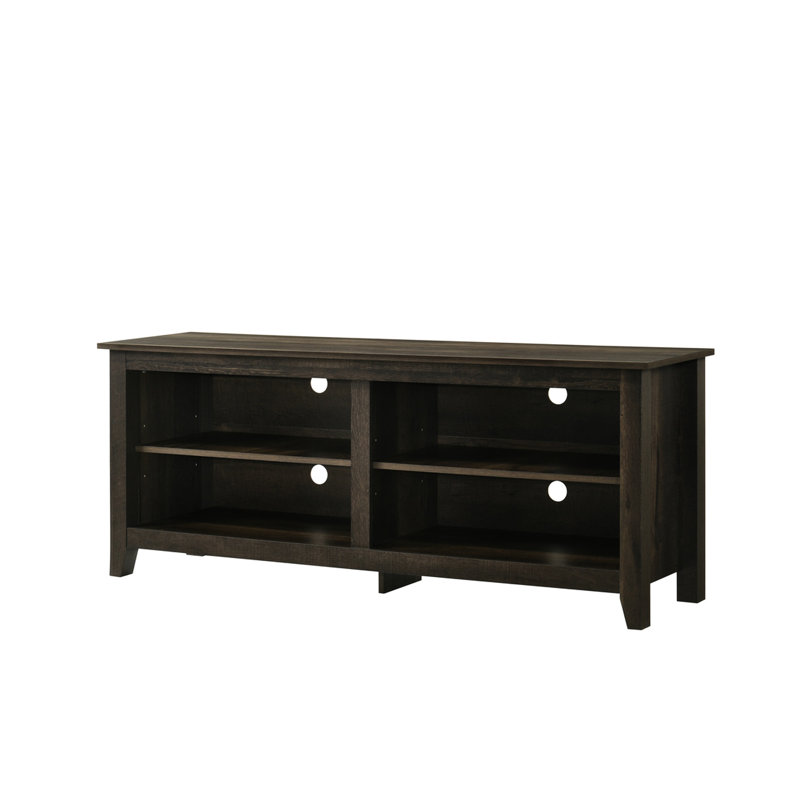 Dark Oak Finish Tv Stand With Adjustable Open Shelves And Cable Management For 50-59" Tvs 58" In Dusty Shelf Leadership 59"